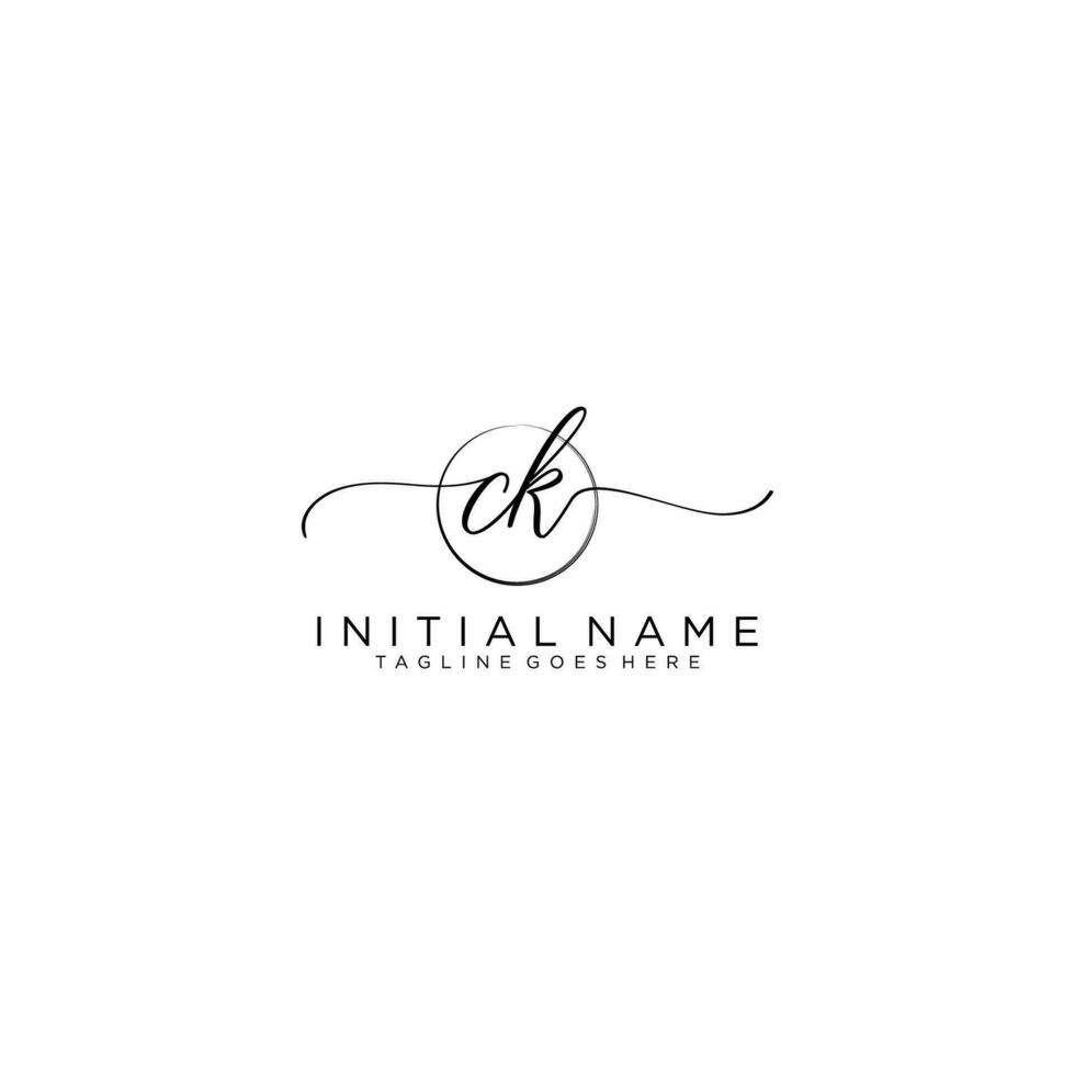CK logo Initial handwriting or handwritten for identity. Logo with signature and hand drawn style. vector