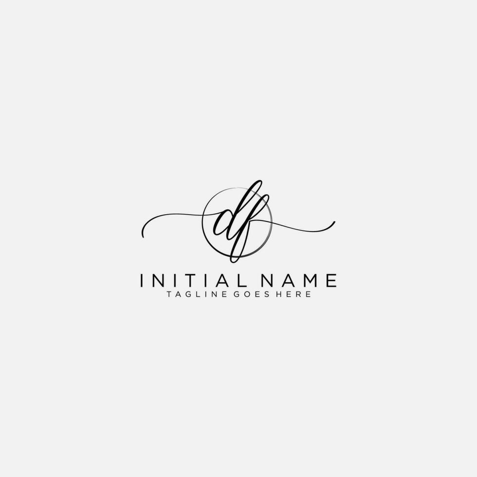 DF logo Initial handwriting or handwritten for identity. Logo with signature and hand drawn style. vector