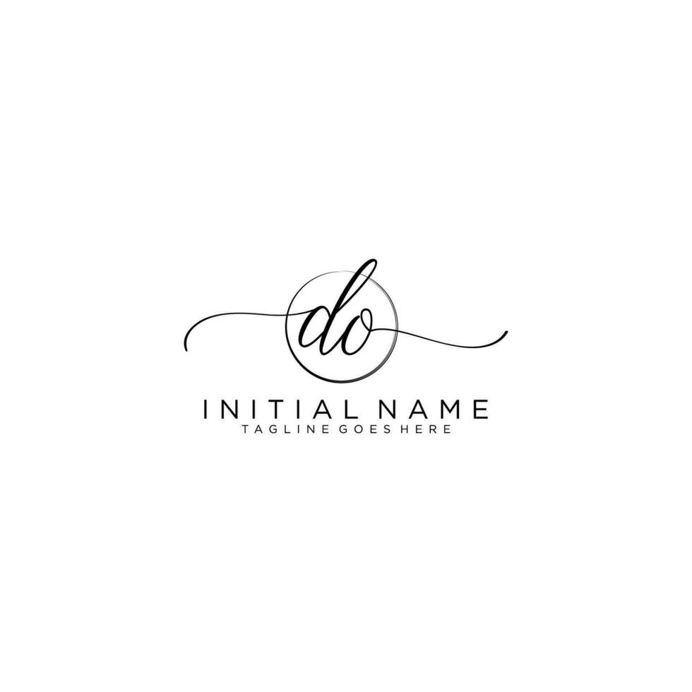 DO logo Initial handwriting or handwritten for identity. Logo with signature and hand drawn style. vector