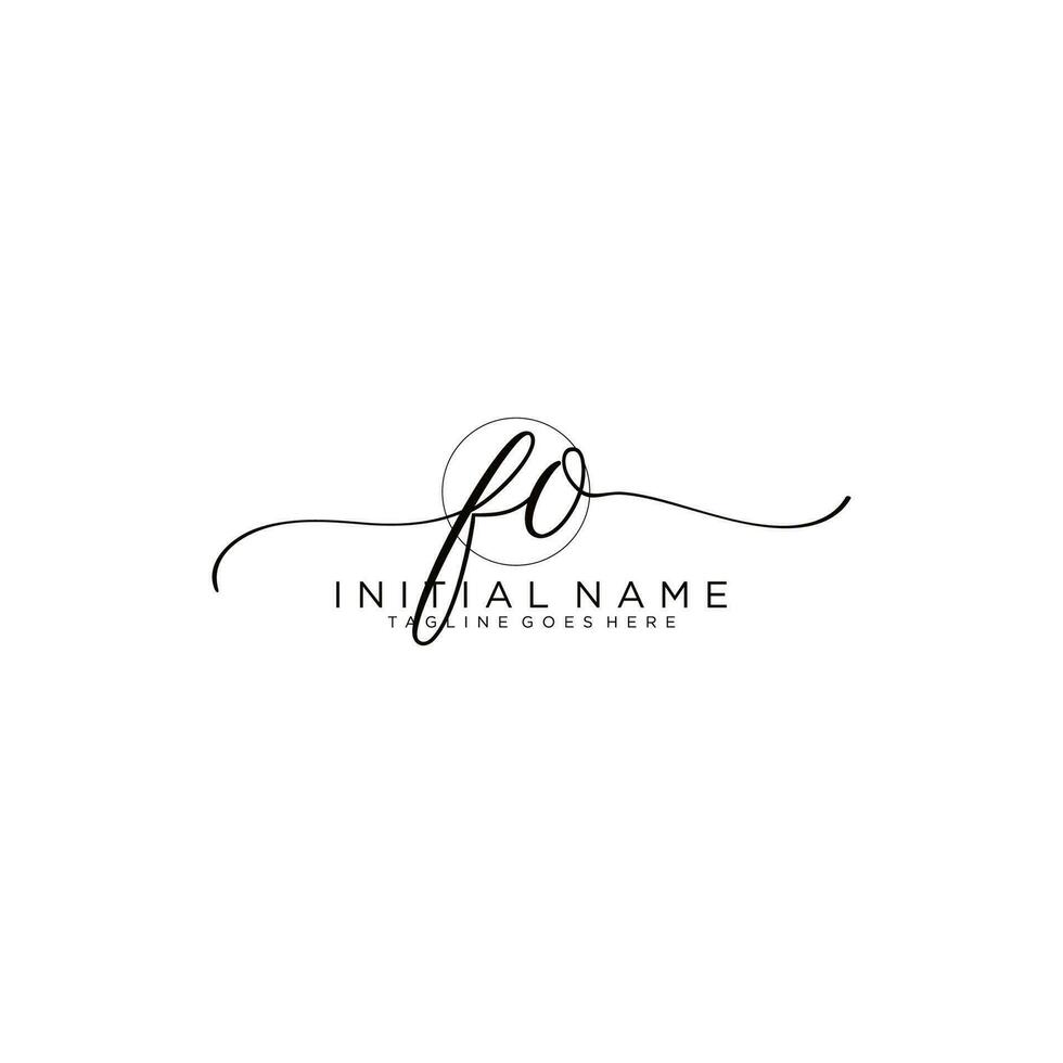 FO logo Initial handwriting or handwritten for identity. Logo with signature and hand drawn style. vector