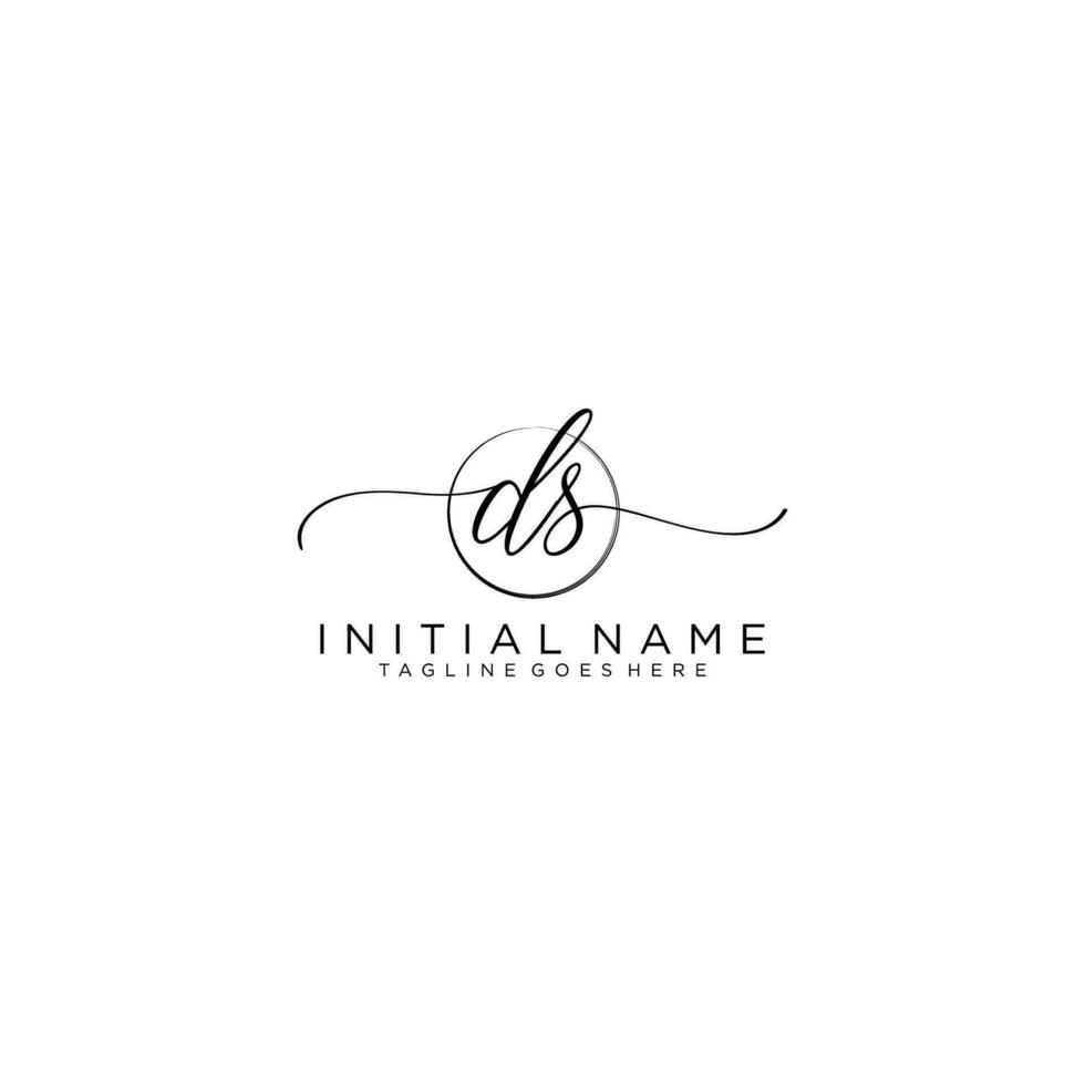 DS logo Initial handwriting or handwritten for identity. Logo with signature and hand drawn style. vector