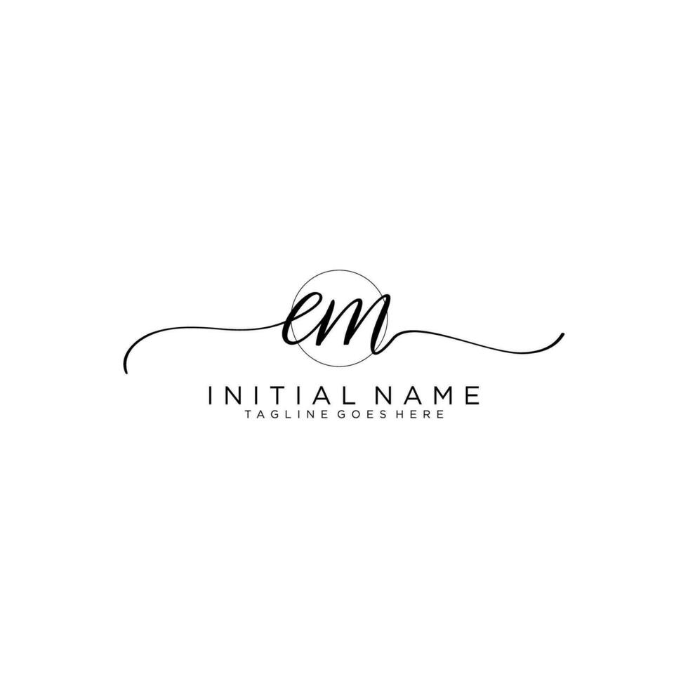 EM logo Initial handwriting or handwritten for identity. Logo with signature and hand drawn style. vector