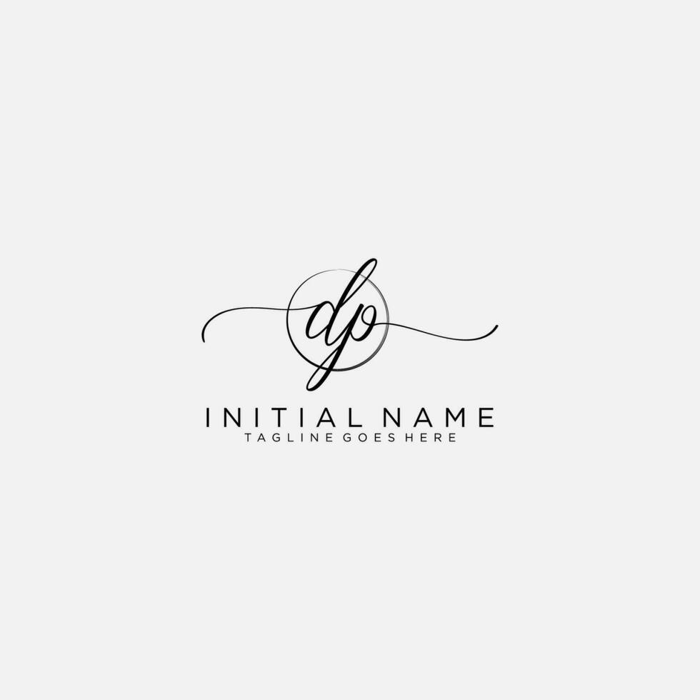DP logo Initial handwriting or handwritten for identity. Logo with signature and hand drawn style. vector