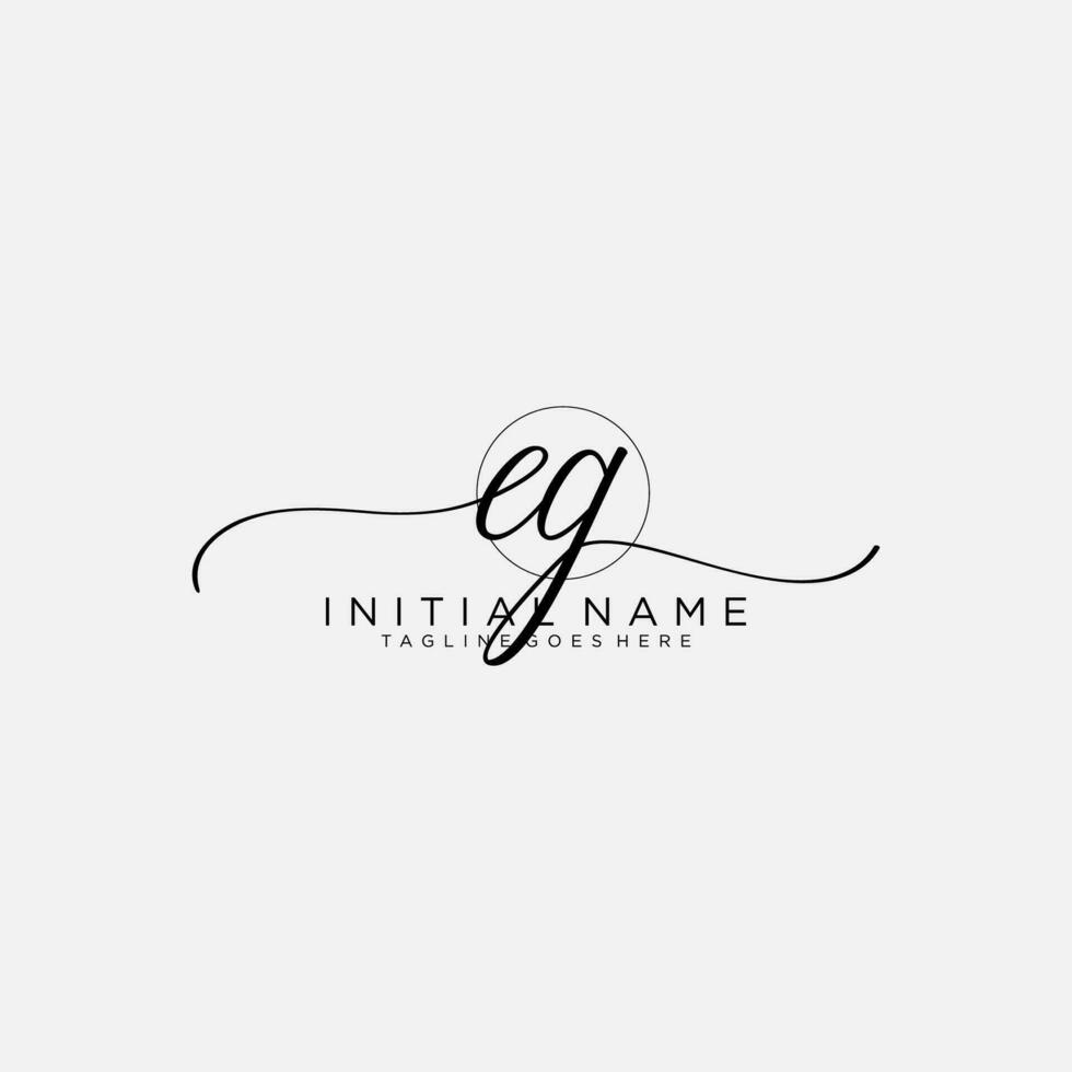 EG logo Initial handwriting or handwritten for identity. Logo with signature and hand drawn style. vector