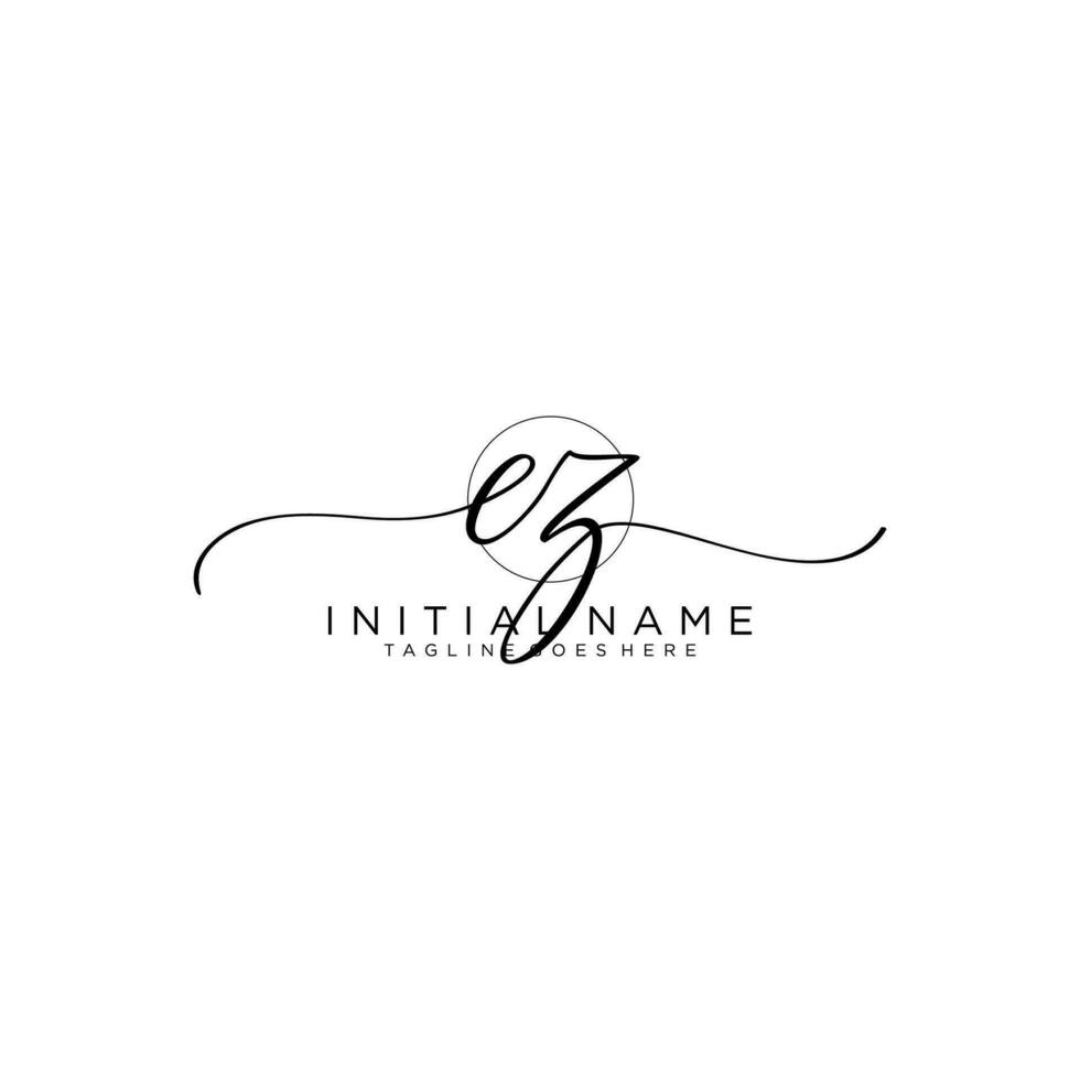 EZ logo Initial handwriting or handwritten for identity. Logo with signature and hand drawn style. vector