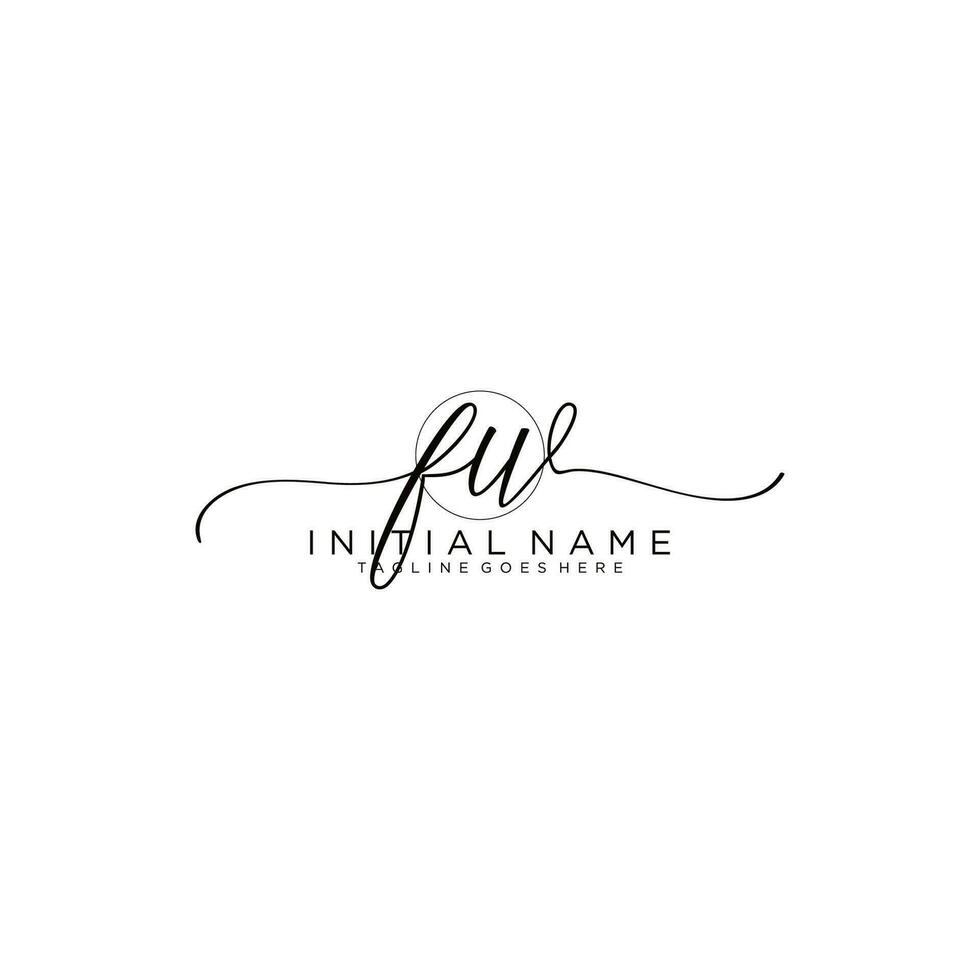 FW logo Initial handwriting or handwritten for identity. Logo with signature and hand drawn style. vector