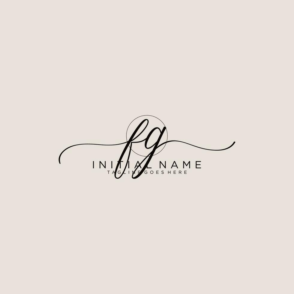 FG logo Initial handwriting or handwritten for identity. Logo with signature and hand drawn style. vector