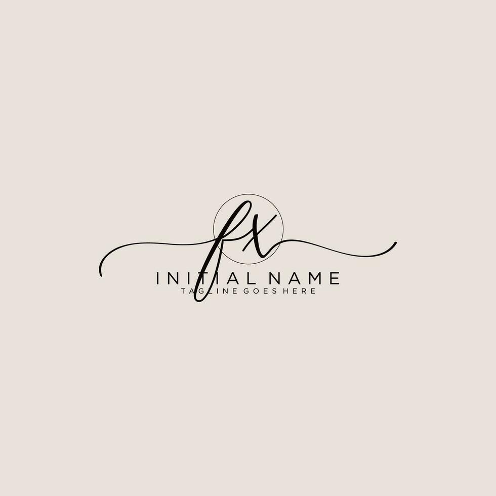FX logo Initial handwriting or handwritten for identity. Logo with signature and hand drawn style. vector