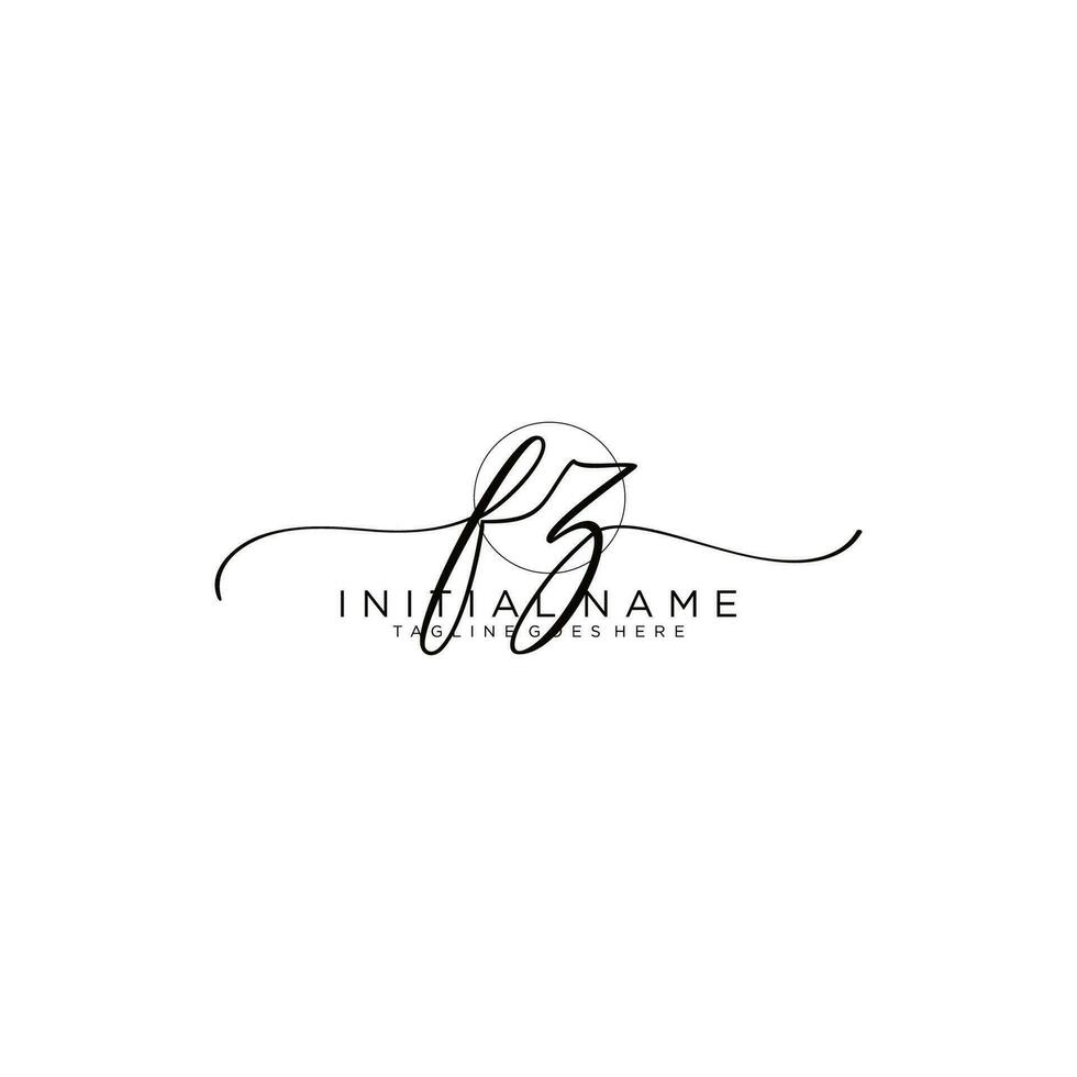 FZ logo Initial handwriting or handwritten for identity. Logo with signature and hand drawn style. vector