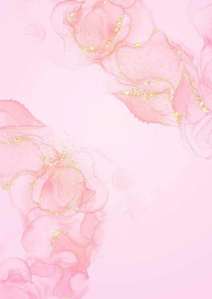 elegant hand painted pastel pink alcohol ink background vector