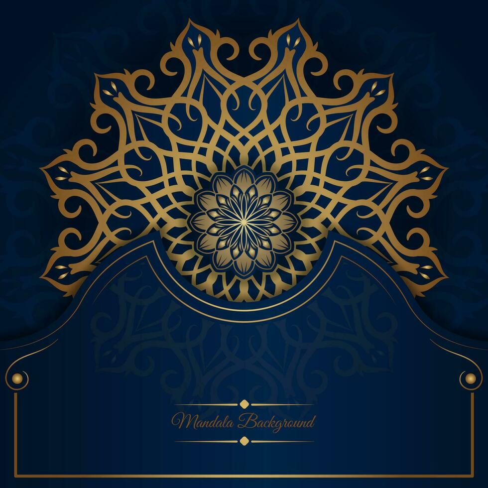 Blue background with mandala ornament vector