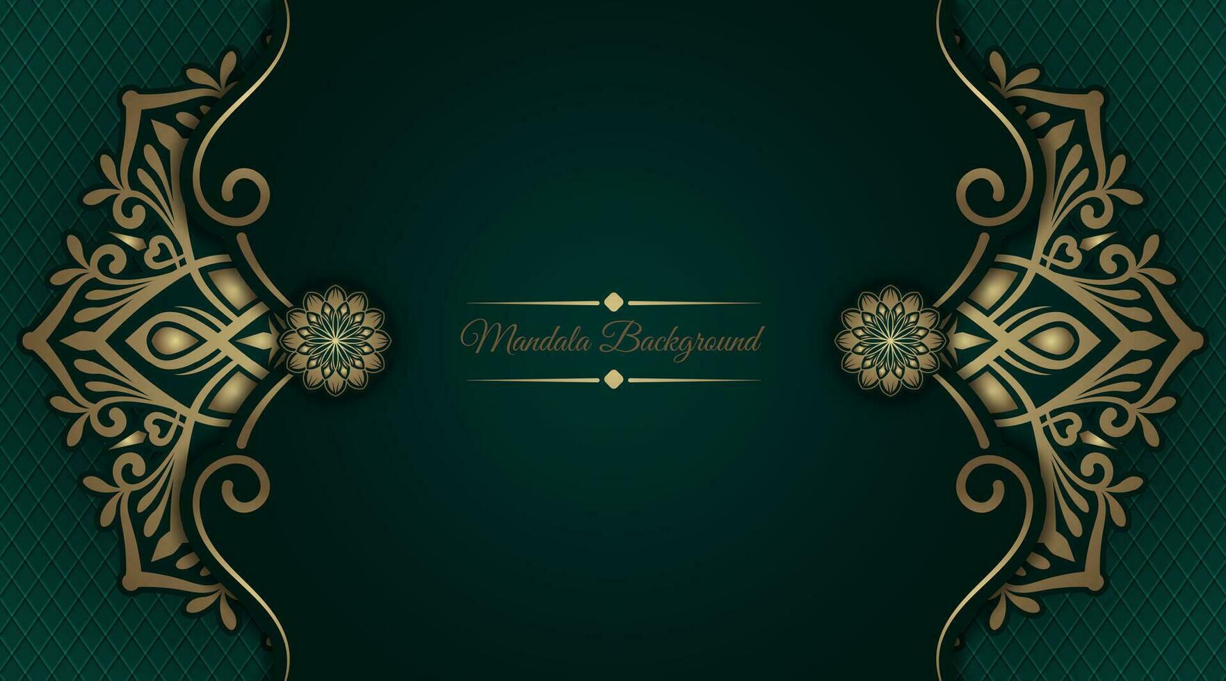 luxury green background, with golden mandala ornament vector