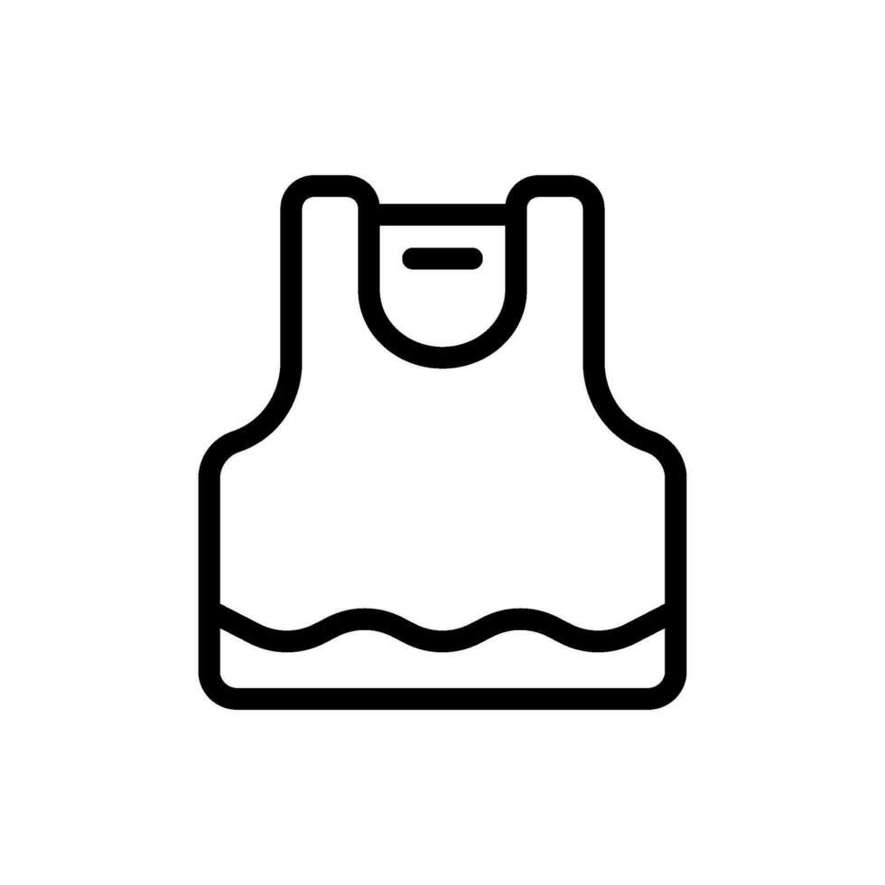 tank top black white icon in line style vector