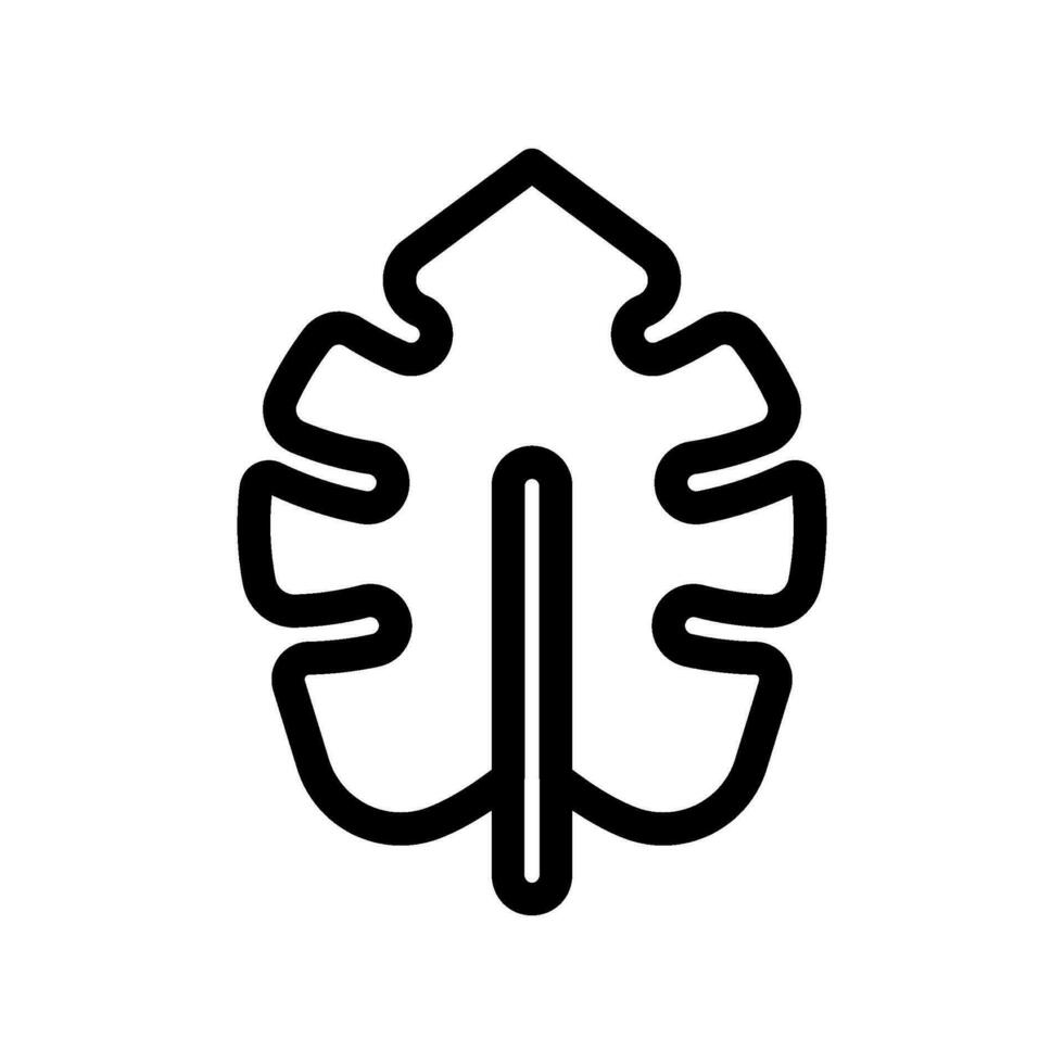 monstera black white icon in line style. icons for logos, websites, apps, and more vector