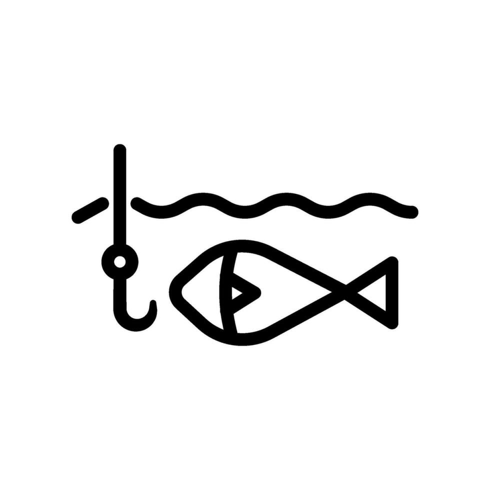 fishing black white icon in line style vector