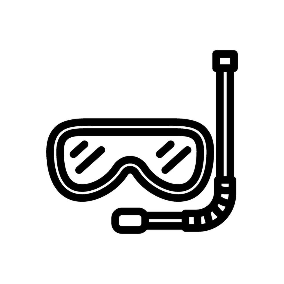 snorkel icon black white in line style vector