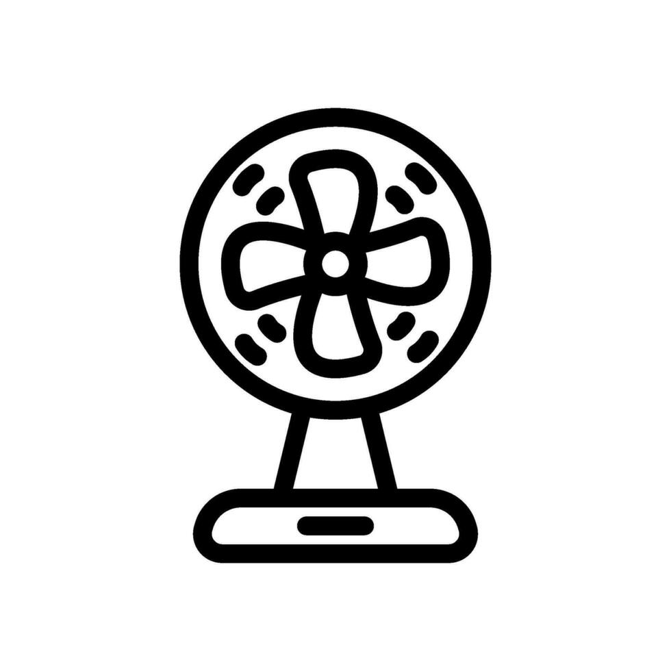 fan black white icon in line style vector