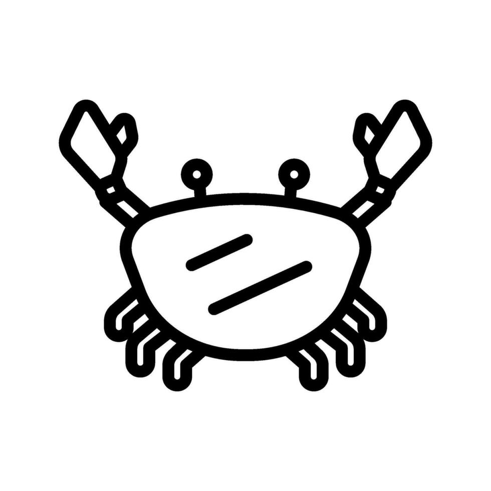crab black white icon in line style vector