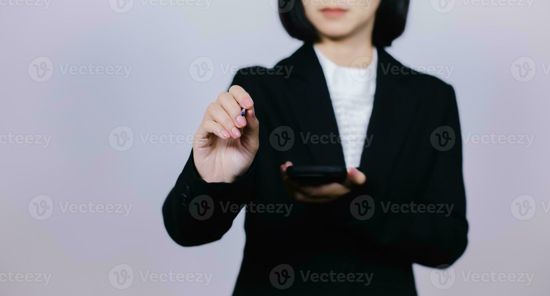 Businessman using digital smart phone with modern mobile phone. New technologies for success workflow concept. photo