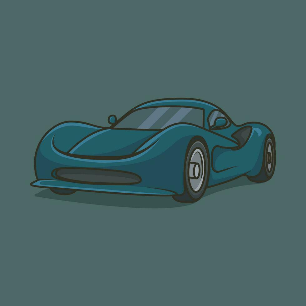 deporte coche carreras dibujos animados vector icono ilustración. transporte objeto icono