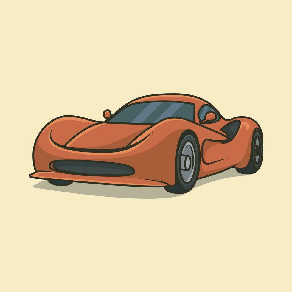 deporte coche carreras dibujos animados vector icono ilustración. transporte objeto icono
