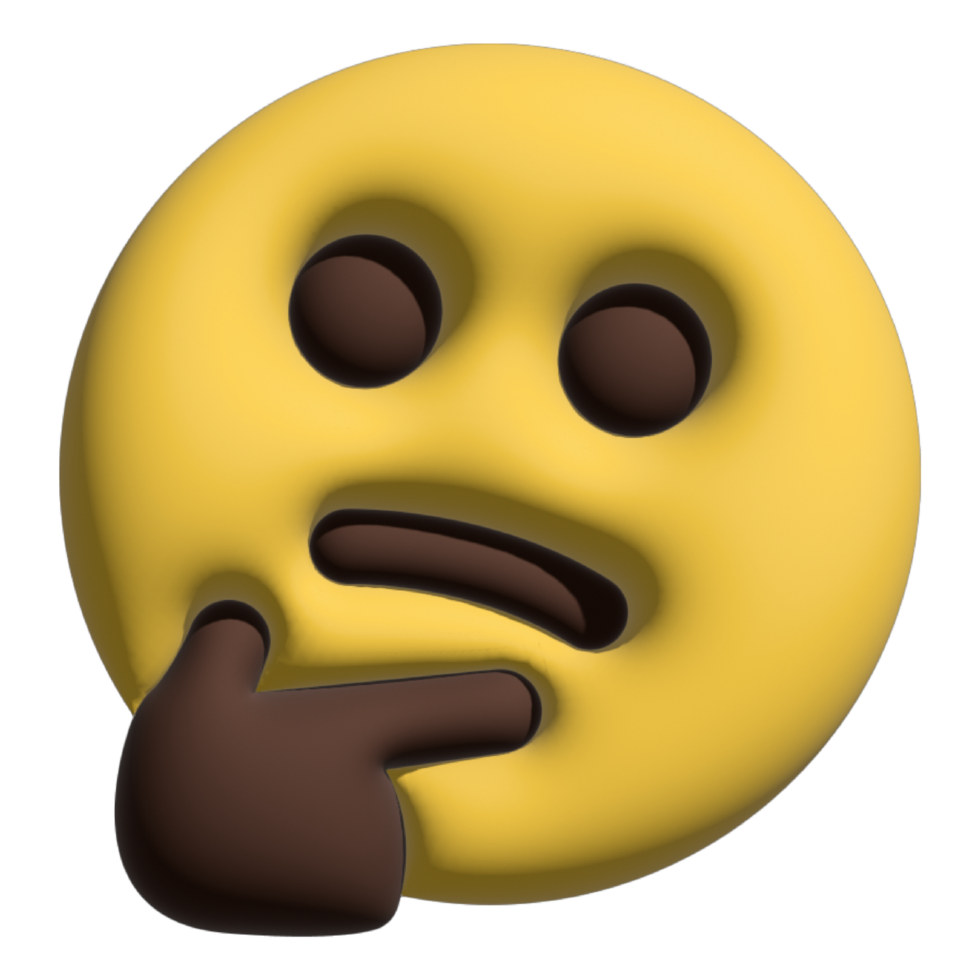 uttryckssymbol emoji 3d tänkande png