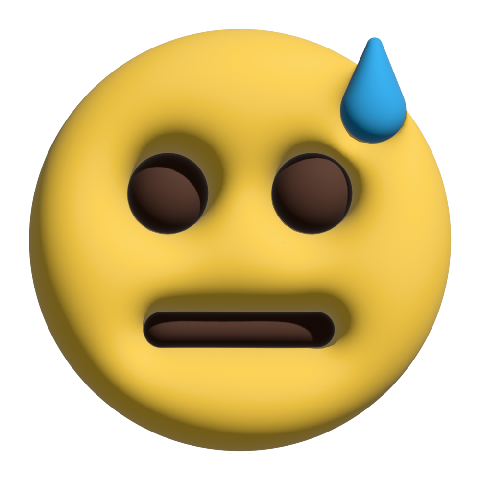 Emoticon emoji 3d sweating png