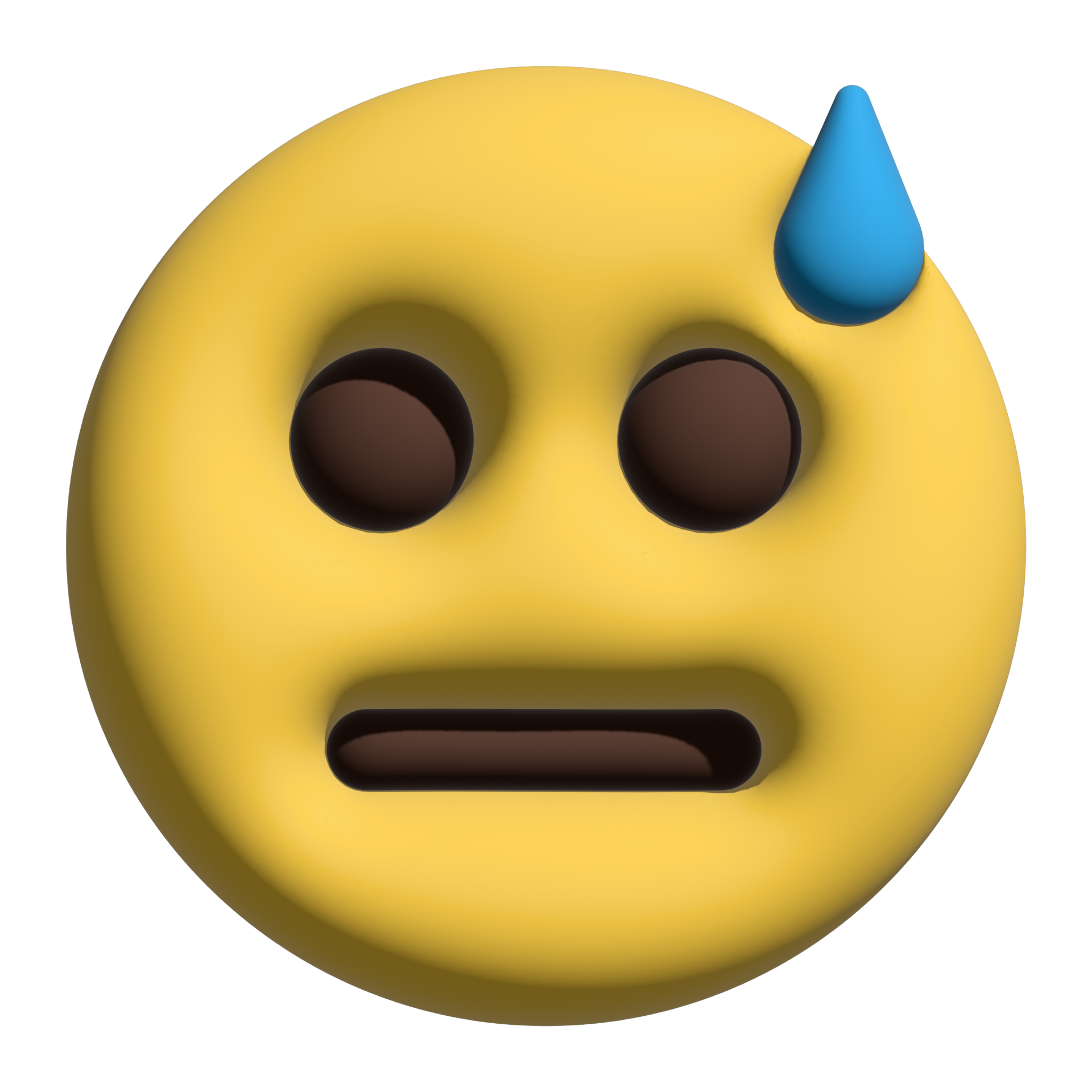Emoticon emoji 3d sweating 25945180 PNG