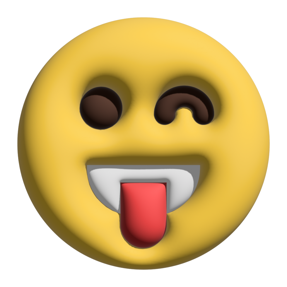 Emoticon emoji 3d crazy png