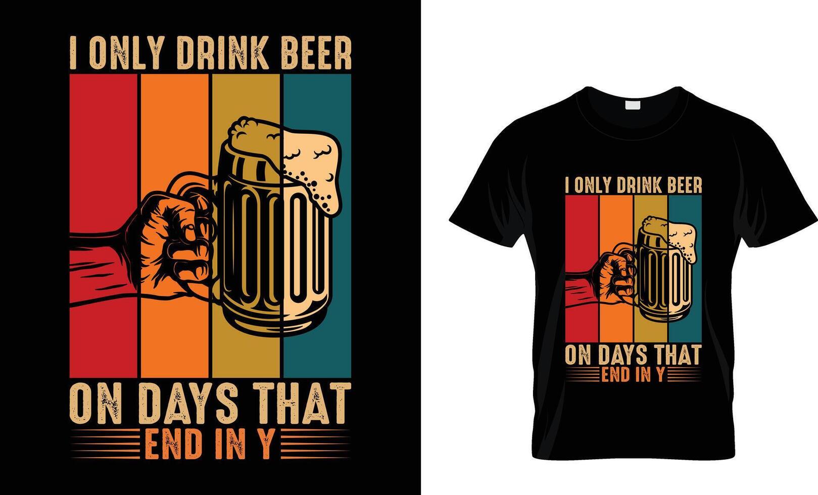 Funny Retro Vintage Beer T-shirt Design Poster Design vector