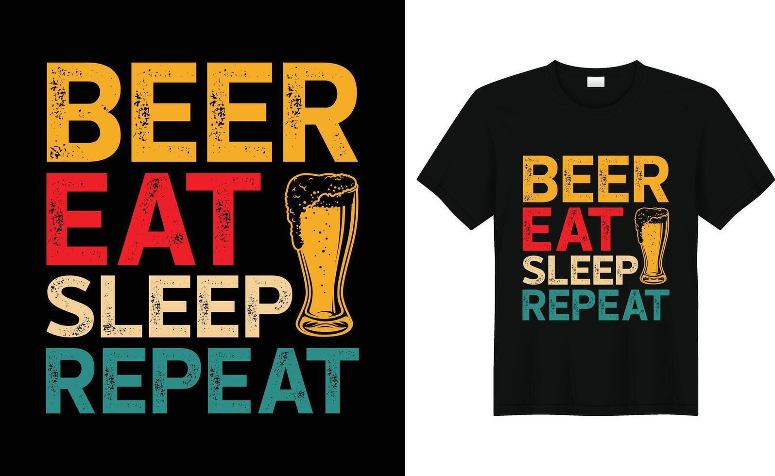 Funny Retro Vintage Beer T-shirt Design Poster Design vector