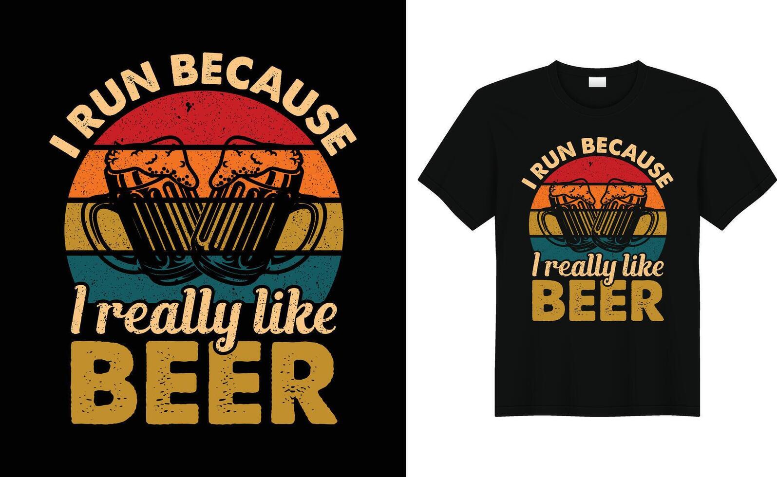 Funny Retro Vintage Beer T-shirt Design Poster Design vector