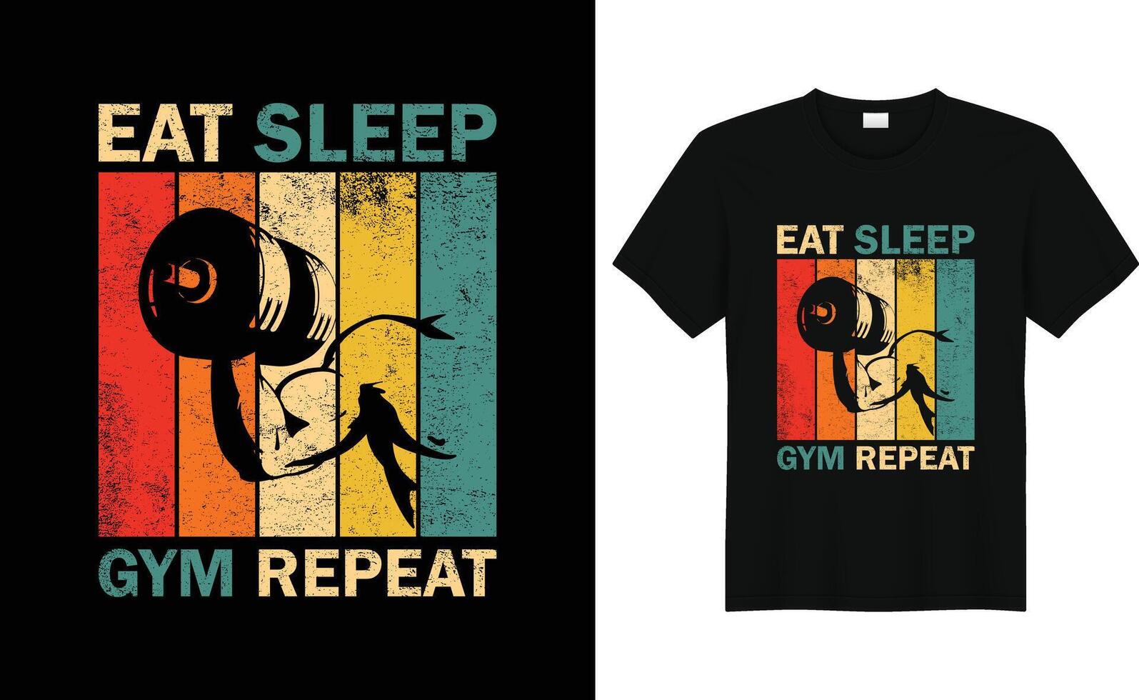 Custom and unique fitness gym tshirt design ready For print or upload print on dimand site vector
