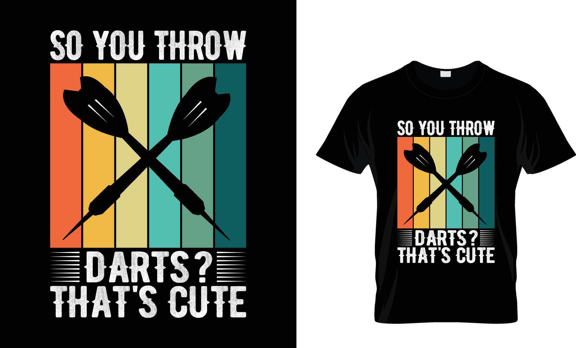 Funny Dart Player Retro Vintage Dart Throwing T Shirt Design 25945396