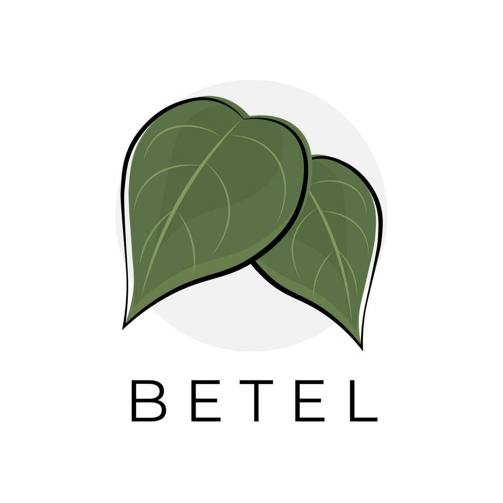 betel hoja sencillo dibujos animados ilustración logo vector