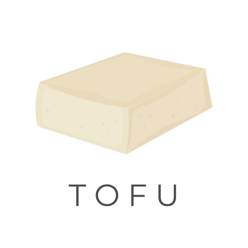 logo ilustración de un haba de soja tofu vector