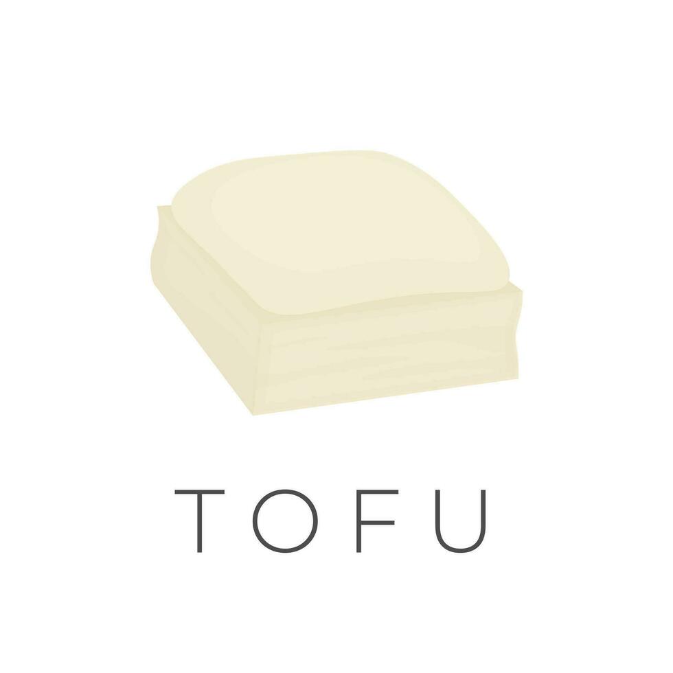 Fresh Soybean Tofu Illustration Logo vector