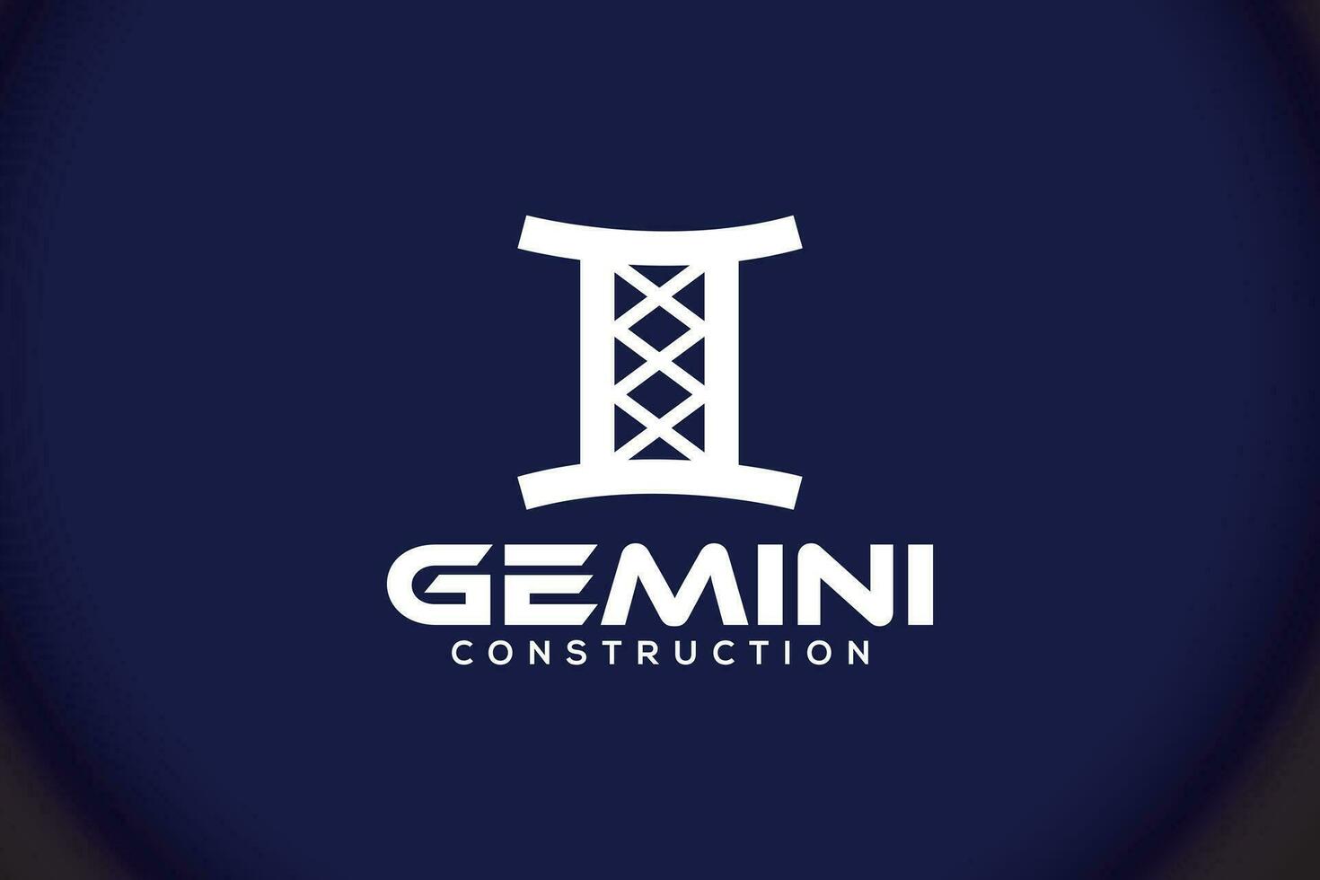 Gemini construction logo design vector template