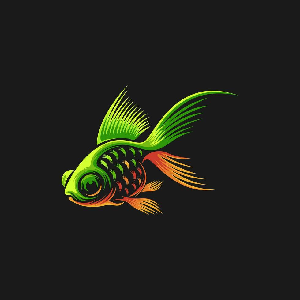 vector pescado logo diseño ilustración