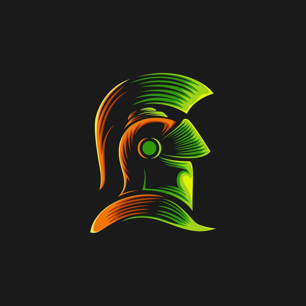 Vector Spartan Knight Logo Design Illustration
