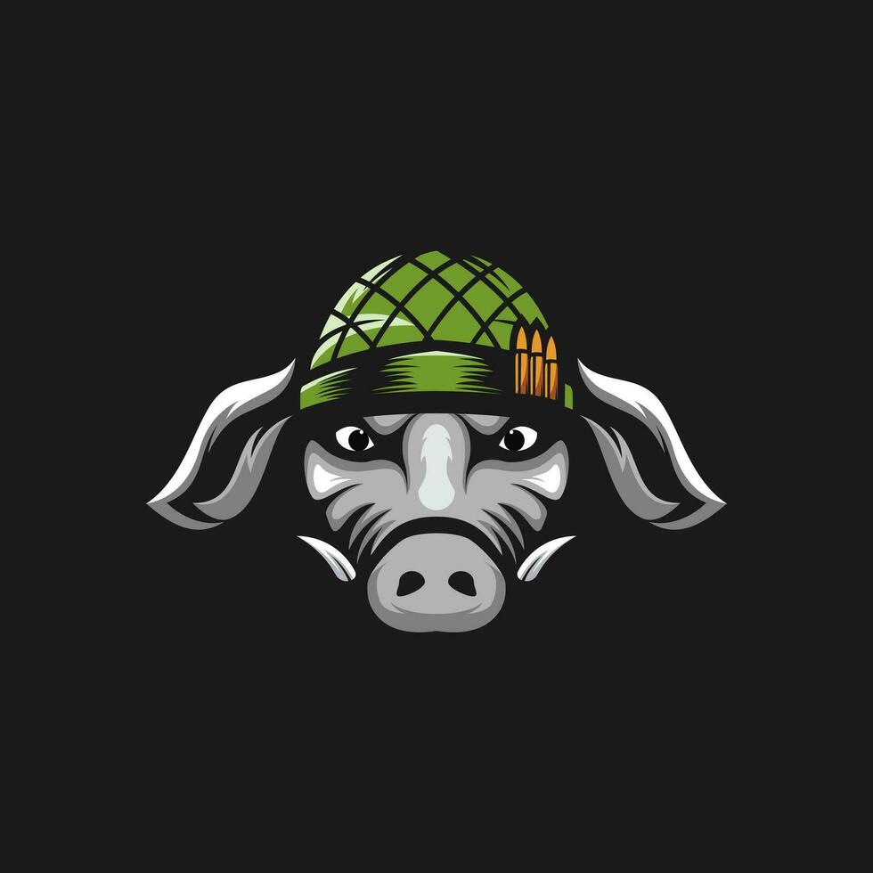 vector cerdo Ejército logo diseño ilustración