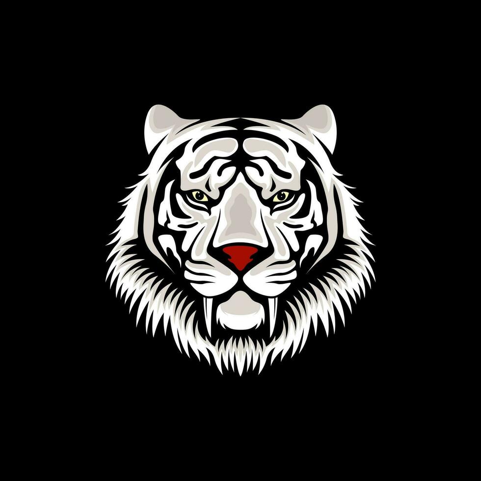 Vector White Tiger Logo Design Illustration