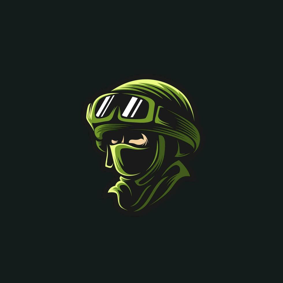 vector cabeza Ejército logo ilustracion