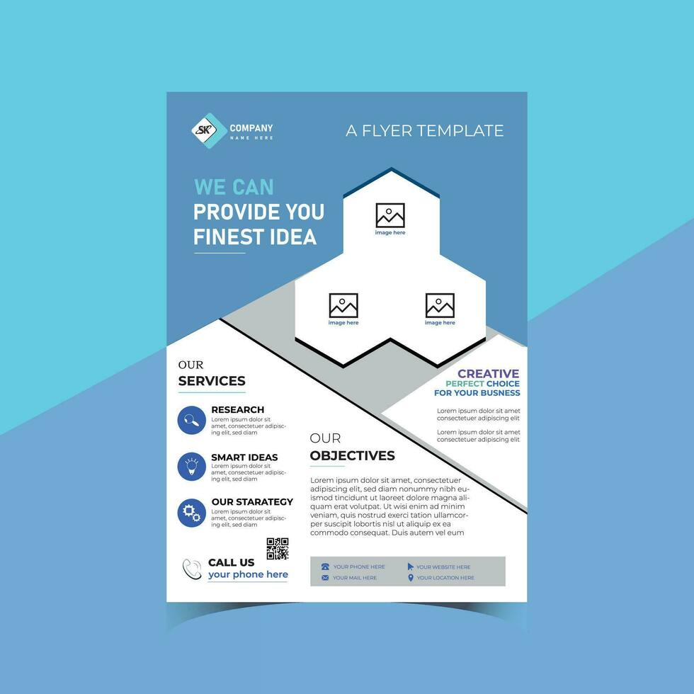 Corporate flyer design template vector