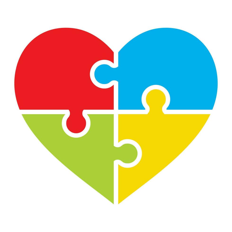 corazón autismo símbolo vector