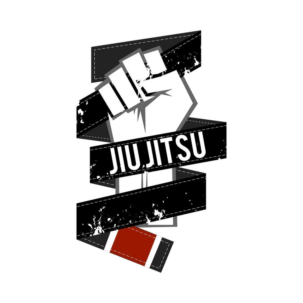 jiu jitsu black belt vector
