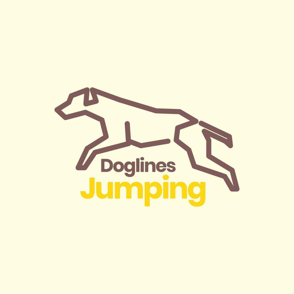 animal pets Anatolian Shepherd Dog jump line art logo design vector