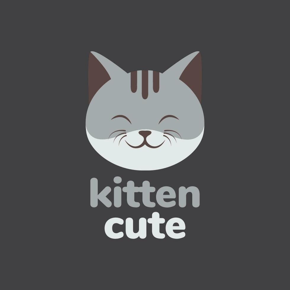 animal pets cat fat british short hair mascot cartoon logo design vector