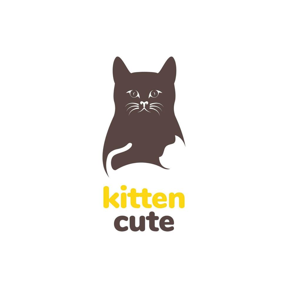 animal pets cat family kitten cute mascot logo design vector