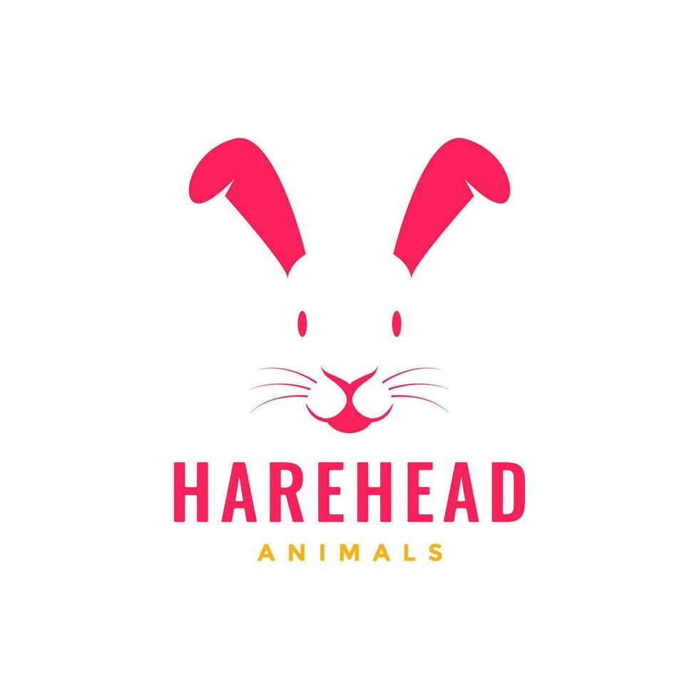 animal pets hare rabbit mascot simple minimal logo design vector